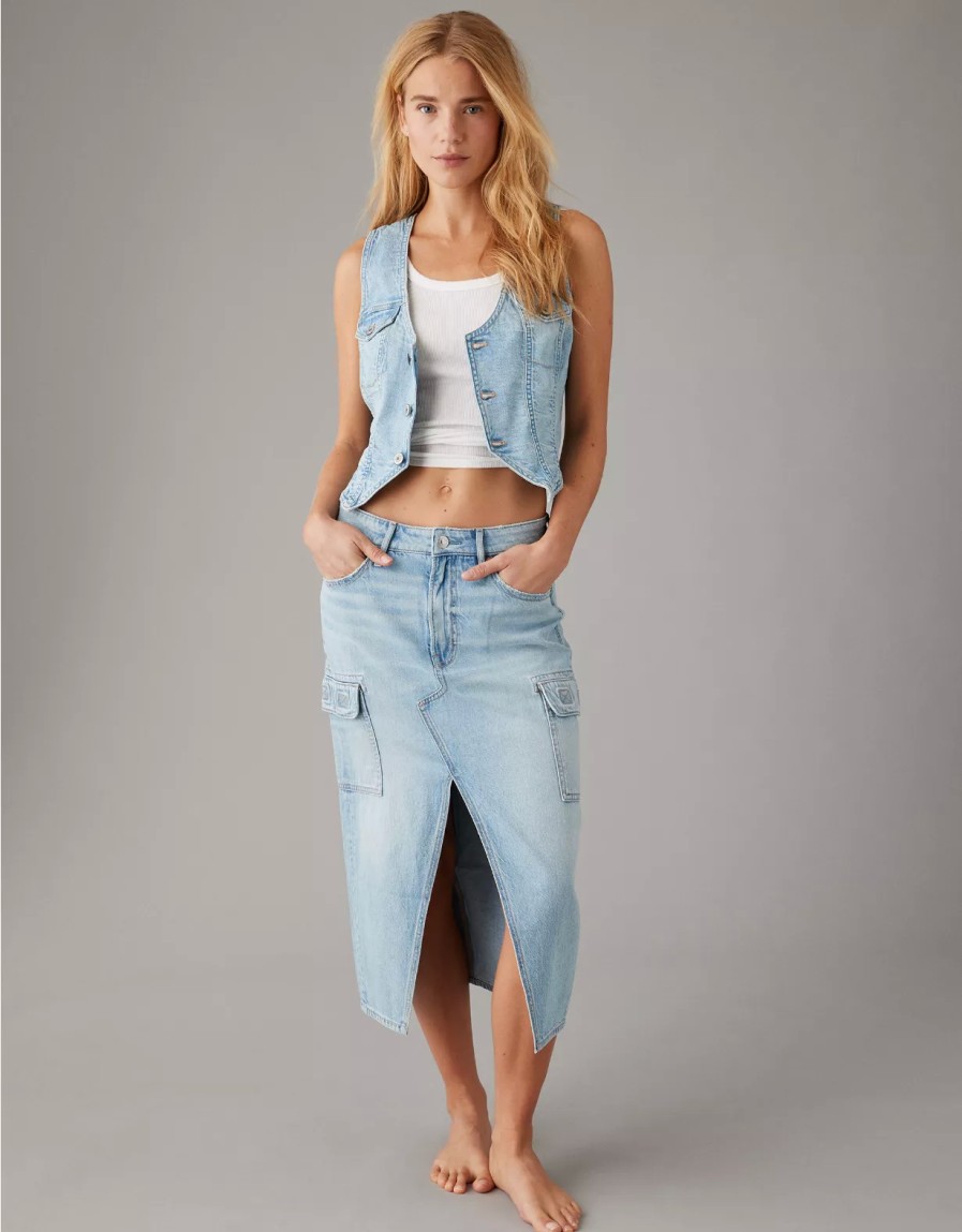 Women American Eagle | Ae Denim Vest