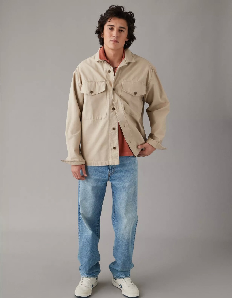 Men American Eagle | Ae Oversized Shirt Jacket