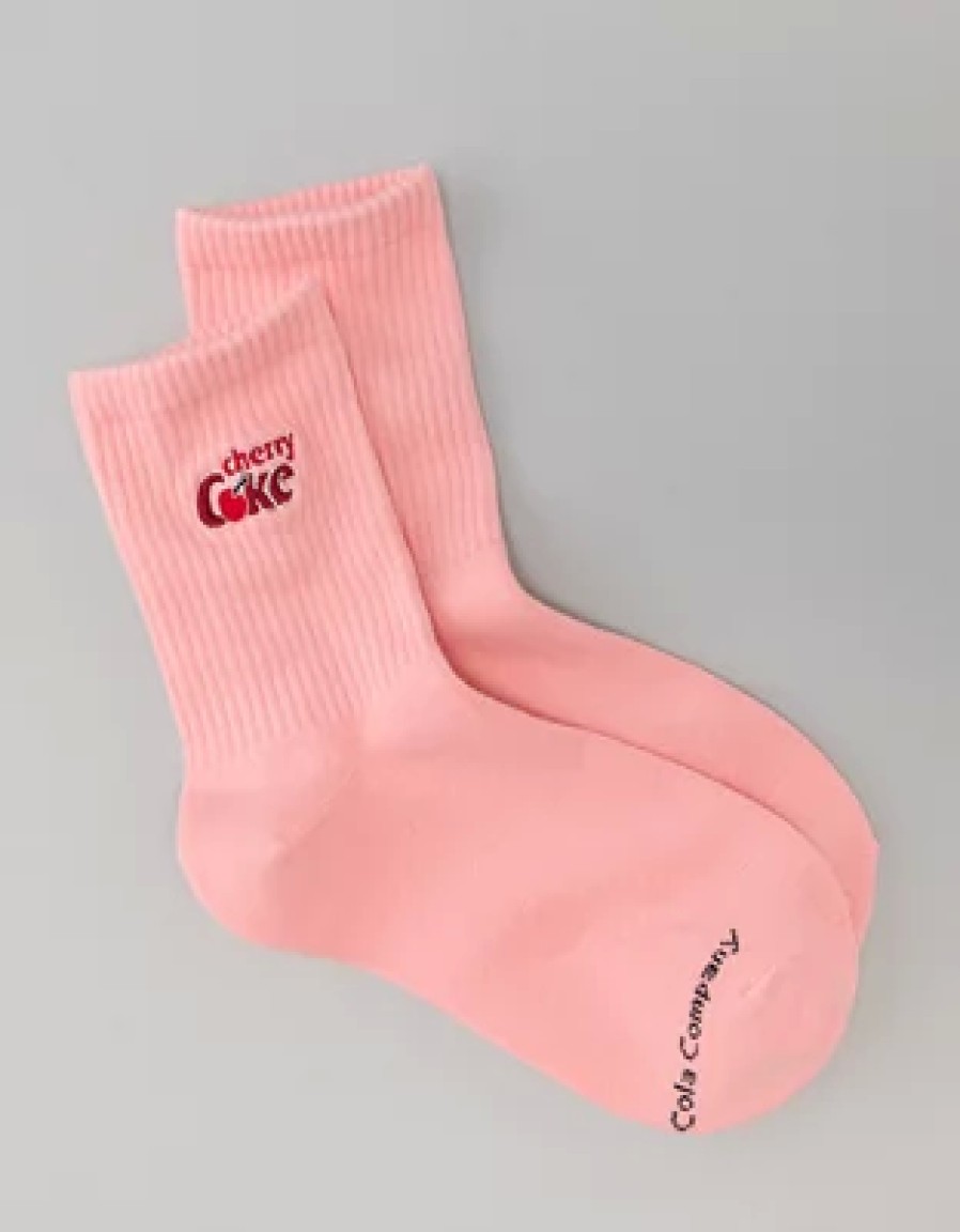 Women American Eagle | Ae Cherry Coke '90S Crew Socks