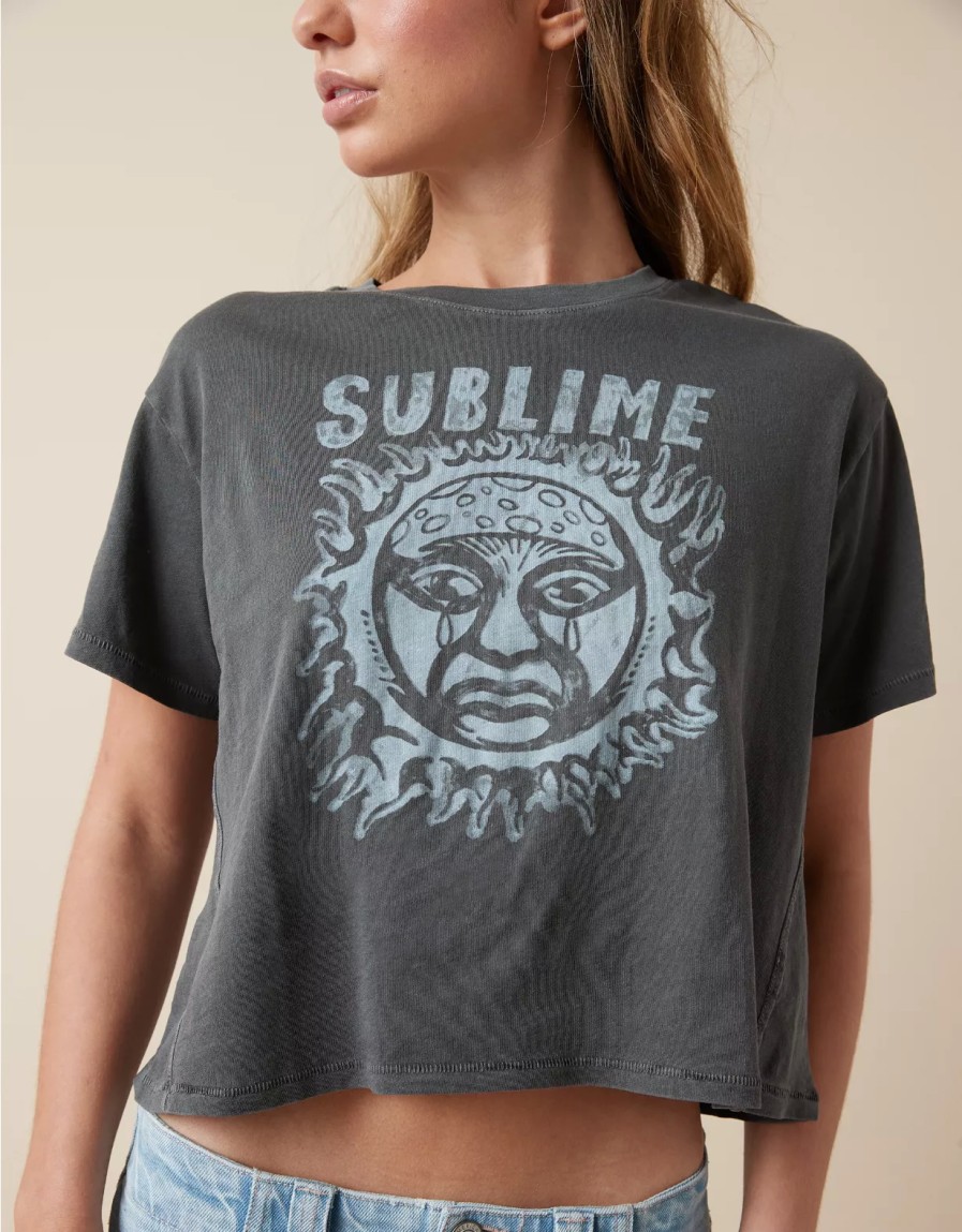 Women American Eagle | Ae Cropped Sublime Graphic Tee