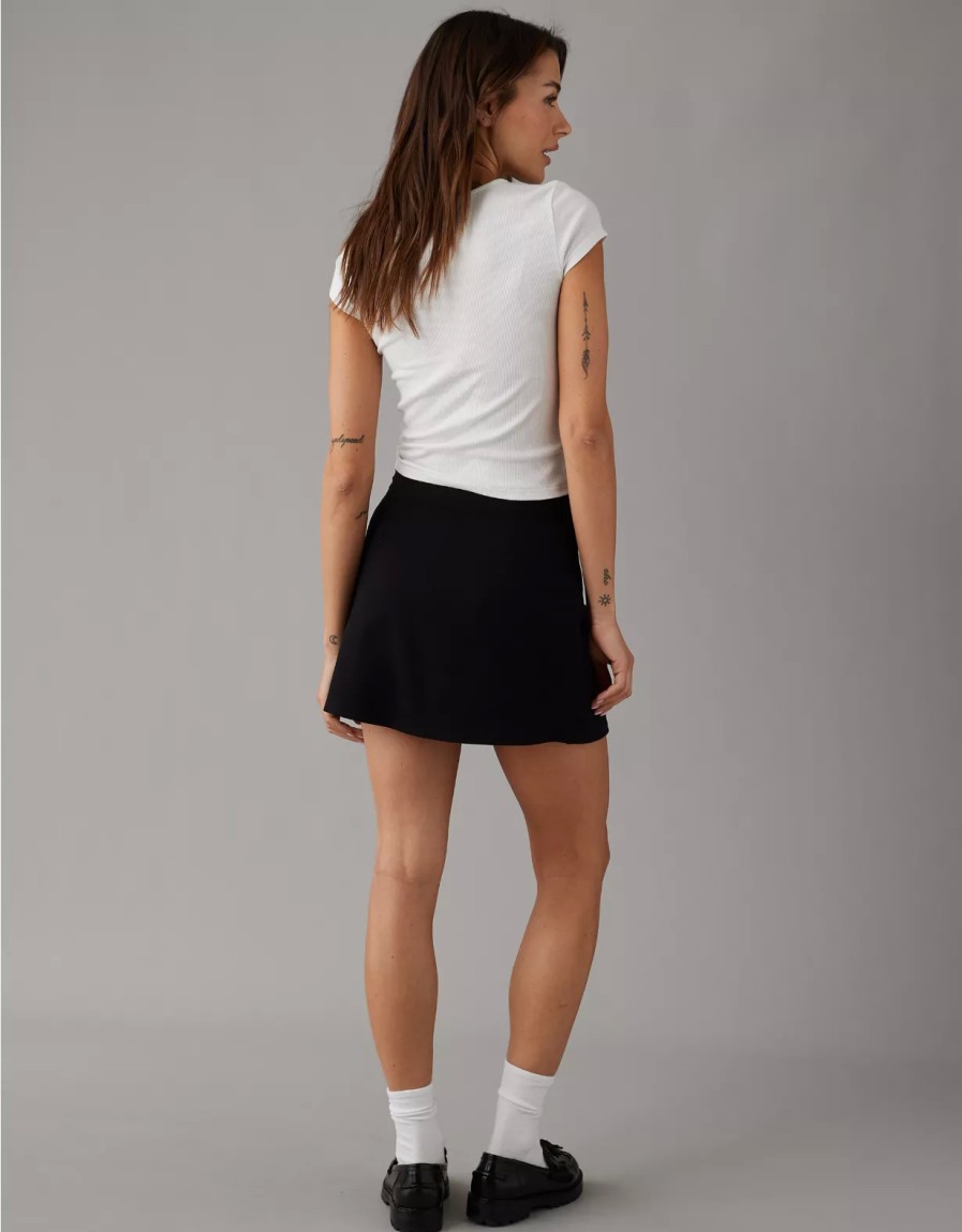 Women American Eagle | Ae It Knit Asymmetrical High-Waisted Mini Skort